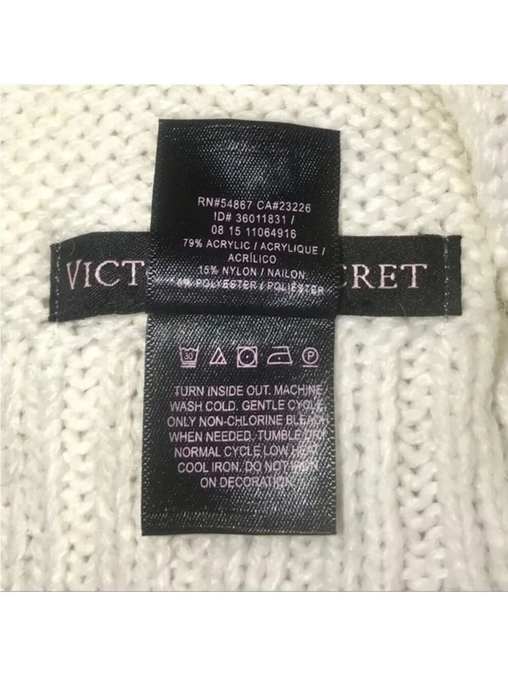 Victoria's Secret Ivory Knit Hat and Infinity Scarf Set